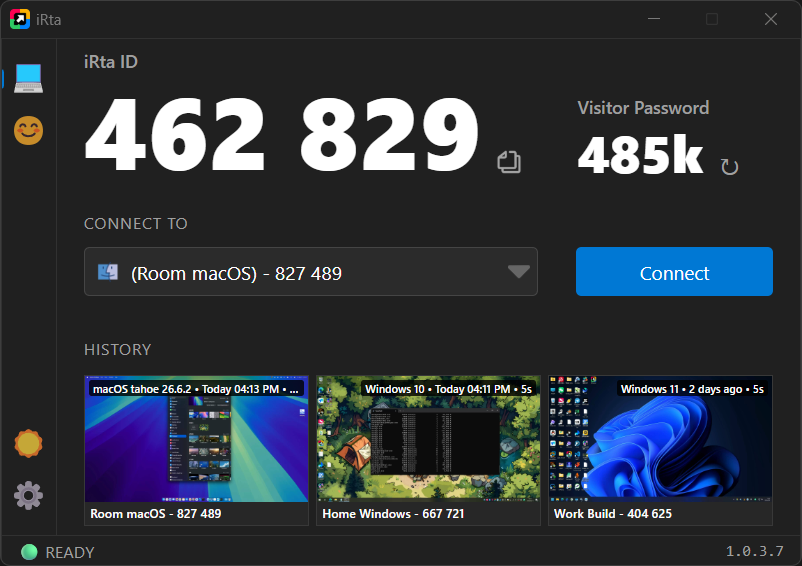 iRta main interface